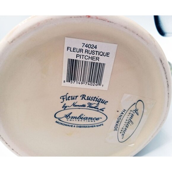 Fleur Rustique Pitcher Ambiance Collection 7" Discontinued Poppy Nanette Vacher - Picture 11 of 15